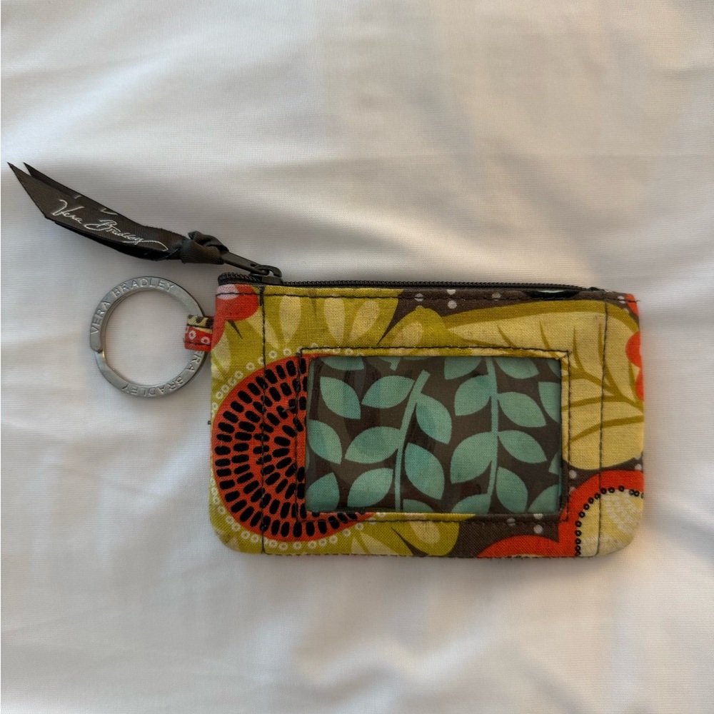 Vera Bradley Zip Id Wallet Flower Shower Pattern Floral Retired Pattern
